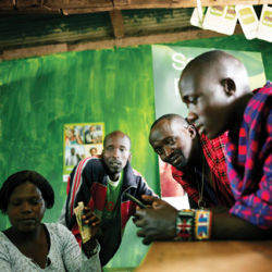 M-PESA agent converting money