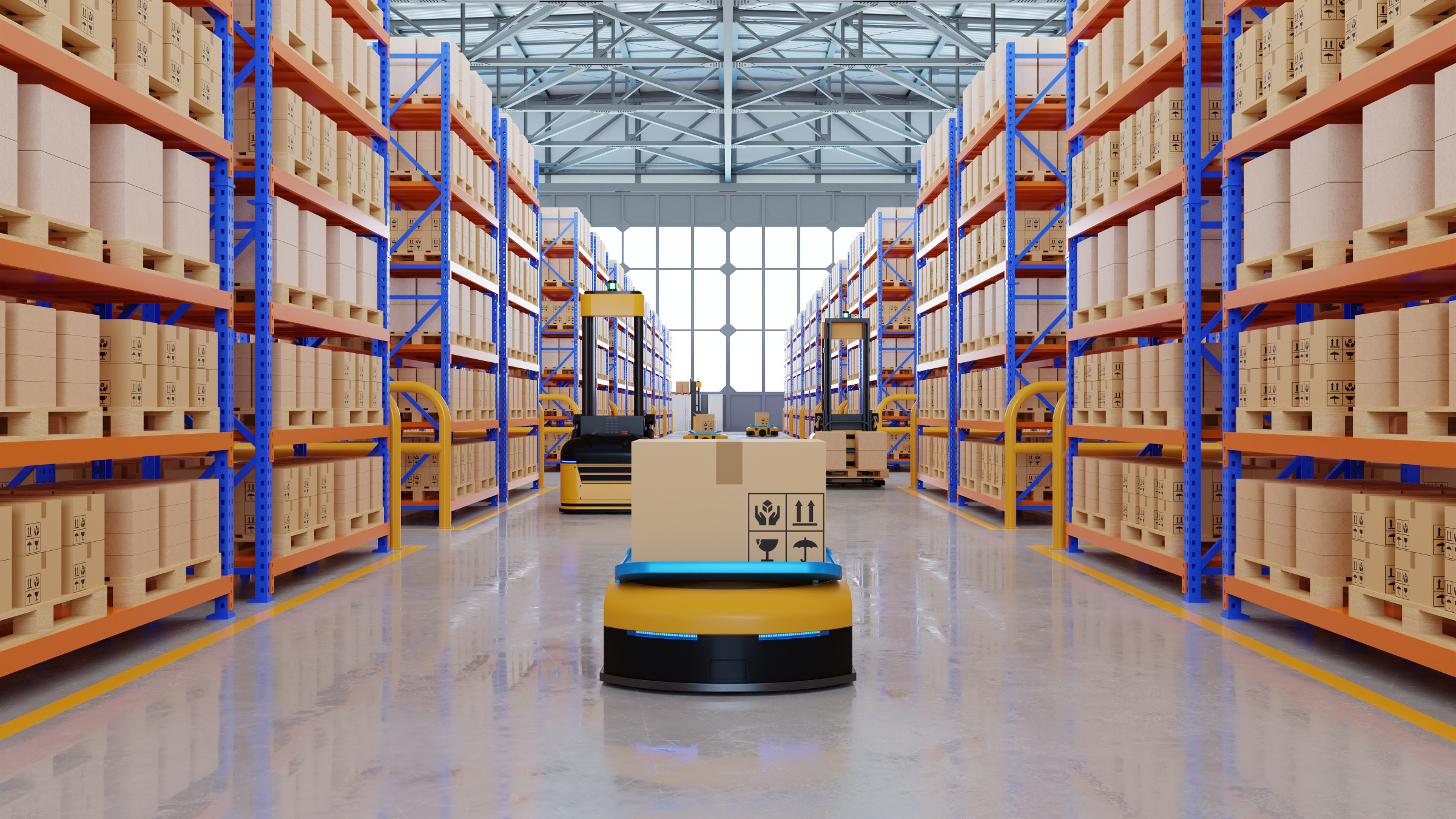 robot in a warehouse